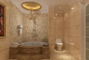 欧式浴室 台阶浴缸装修效果图片