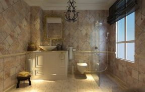 欧式浴室 瓷砖背景墙装饰