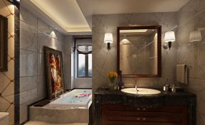 欧式浴室 大理石墙面装修效果图片