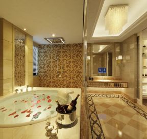 欧式浴室 拼花地砖装修效果图片