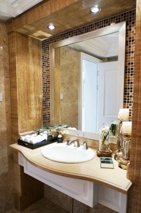 欧式风格浴室洗手池装修效果图片