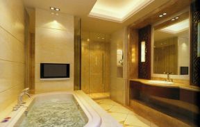 欧式浴室砖砌浴缸装修效果图片