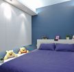 儿童床头深蓝色墙壁背景墙设计