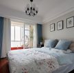 现代家居卧室床头背景墙装饰画装修效果图片