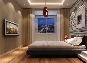 现代家居卧室效果图 浅色木地板