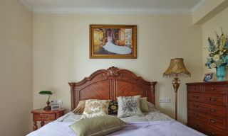 小户型欧式风格卧室纯色壁纸装修效果图片