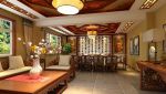 中式酒店设计元素复古茶楼效果图
