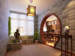 中式家庭客厅玄关门洞造型图片