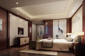 中式小型酒店设计元素卧房装修效果图