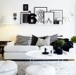 黑白现代风格客厅沙发背景墙设计效果图片
