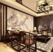 新中式别墅客厅设计背景画装修效果图片