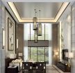 新中式别墅客厅吊灯设计效果图片2023