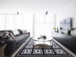黑白现代风格客厅地毯装修效果图片