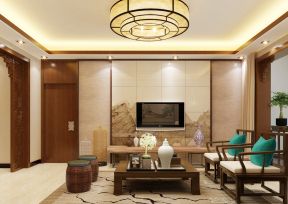 中式客廳電視背景墻設(shè)計(jì) 室內(nèi)客廳裝修圖