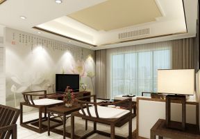 中式客廳電視背景墻設(shè)計(jì) 中式簡(jiǎn)約風(fēng)格裝修效果圖片