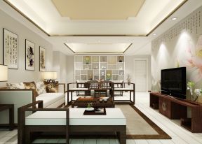 中式客厅电视背景墙设计 时尚简约客厅设计