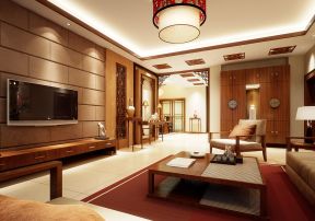 中式客厅电视背景墙设计 简约室内装修