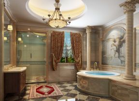 卫生间浴缸 欧式室内设计效果图