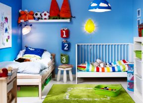 儿童房家装 蓝色墙面装修效果图片