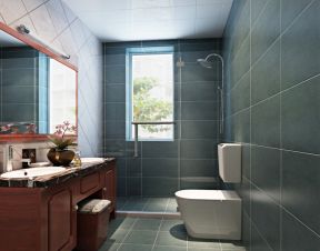 别墅卫生间瓷砖 灰色瓷砖卫生间效果图