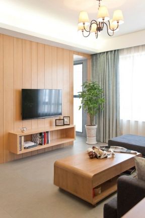 小户型客厅家装设计 原木色家具