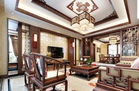 中式家具客厅 豪华别墅装修效果图片