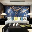 新中式客厅沙发背景墙壁纸装修效果图片欣赏