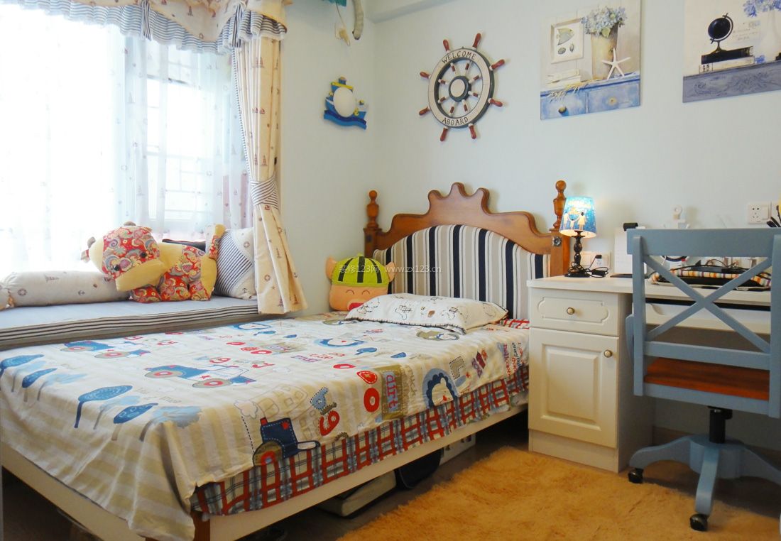 地中海家装小房间卧室布置装修效果图片