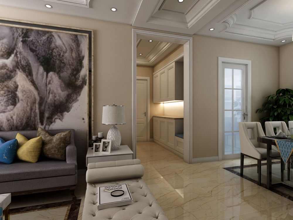 简约现代风格室内石膏板吊顶装修效果图片