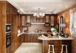 欧式别墅设计家庭厨房整体橱柜装修效果图