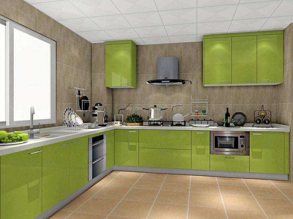 现代厨房整体橱柜颜色装修效果图片