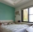 中式田园风格卧室绿色墙面装修效果图片