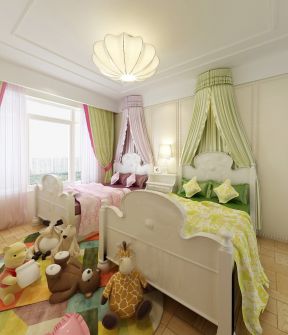 中式田园风格卧室图 儿童卧室装修效果图