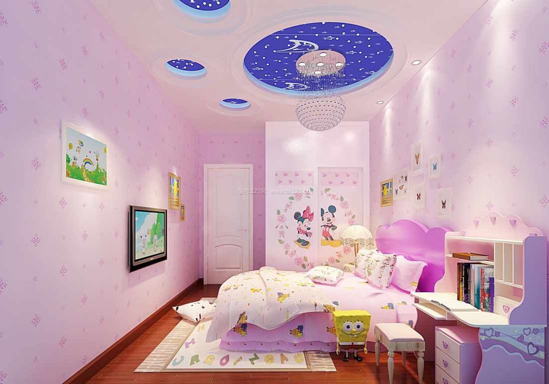 两层别墅儿童房颜色装修效果图片