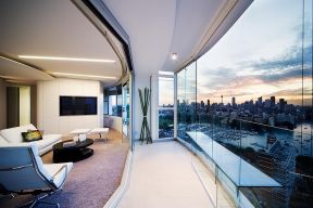时尚现代风格带阳台的客厅装修效果图 