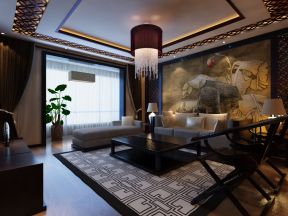 现代中式别墅 时尚客厅装饰