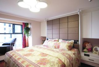 一室一厅小户型卧室床头背景墙装修效果图片