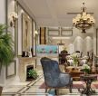 欧式古典风格别墅室内客厅沙发装修效果图