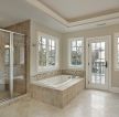 简单欧式卫生间砖砌浴缸装修效果图片