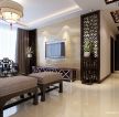中式风格设计客厅米白色地砖装修效果图片