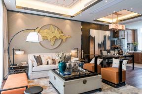 新中式别墅客厅组合沙发装修效果图片