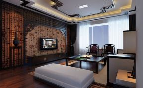 中式风格客厅设计 电视背景墙效果图大全