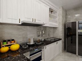 现代厨房大理石台面橱柜装修效果图