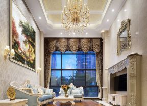 中空客廳 沙發(fā)背景墻裝修效果圖片