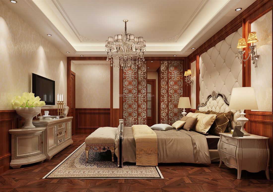 欧式小户型豪华别墅家居卧室设计装修效果图片