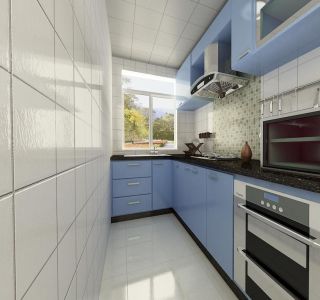 40平米小户型厨房白色瓷砖贴图
