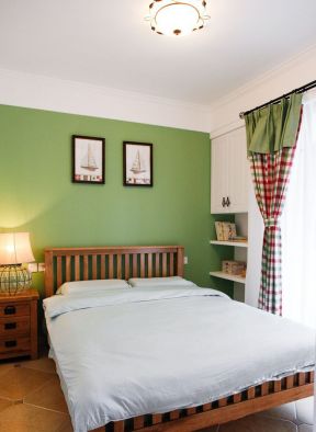 卧室家居绿色墙面装修装饰效果图片
