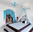 简欧地中海风格卧室床缦设计装修效果图片