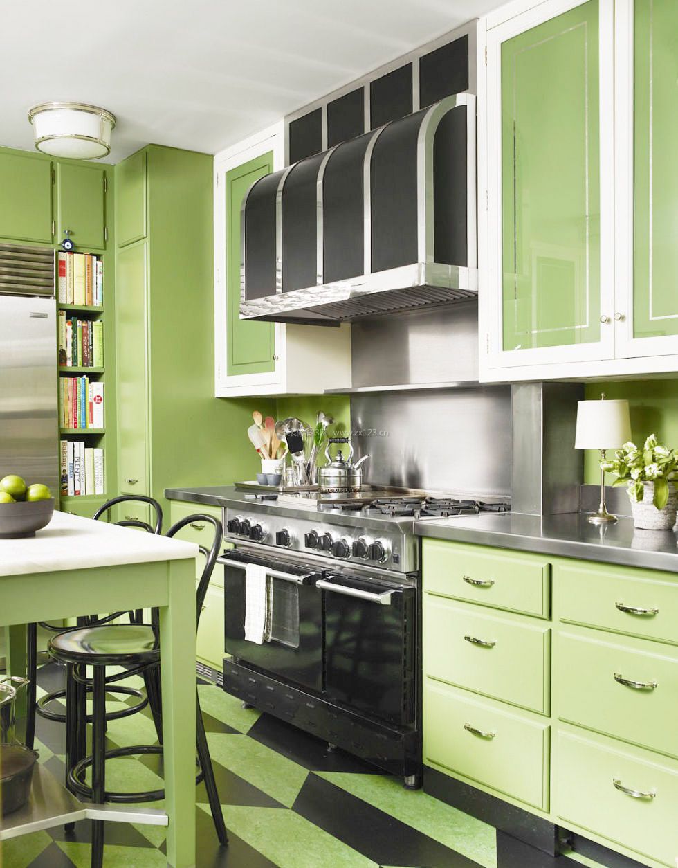 厨房整体橱柜颜色设计装修图片2023