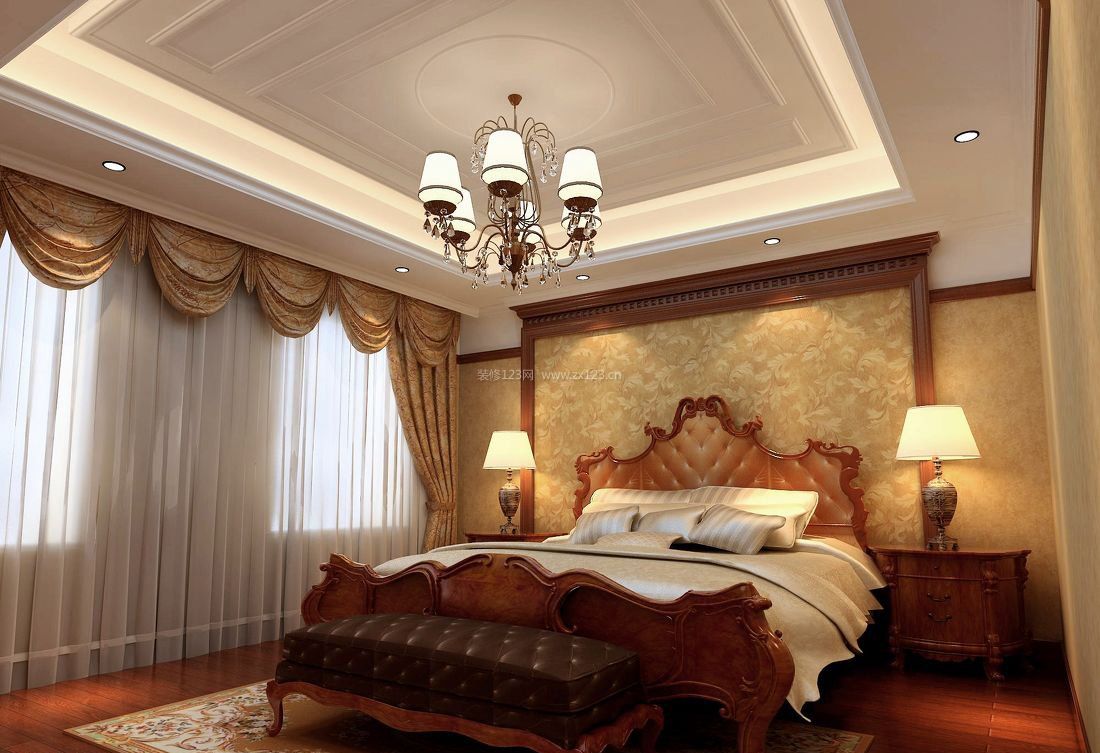 现代家居卧室欧式风格背景效果图